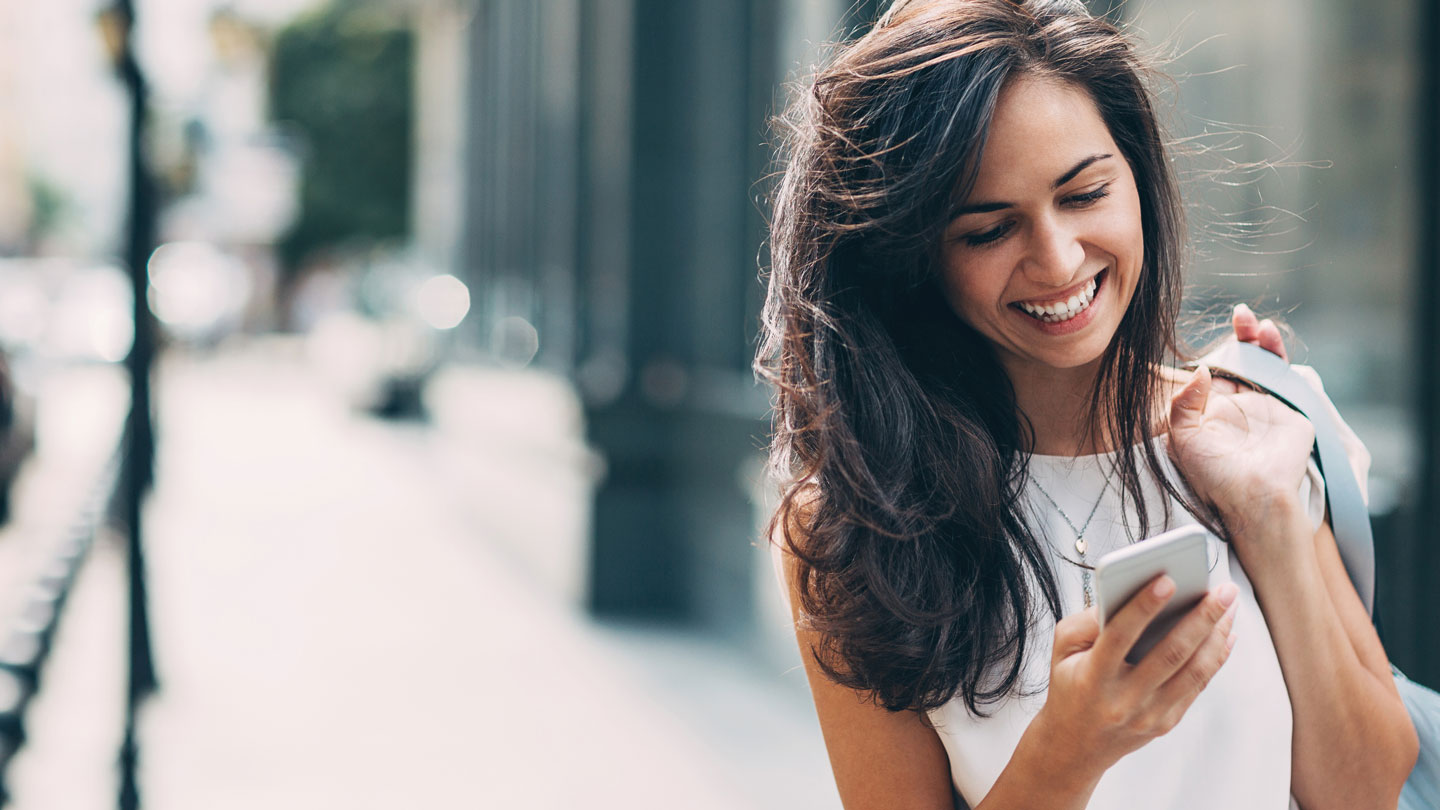 young woman with phone