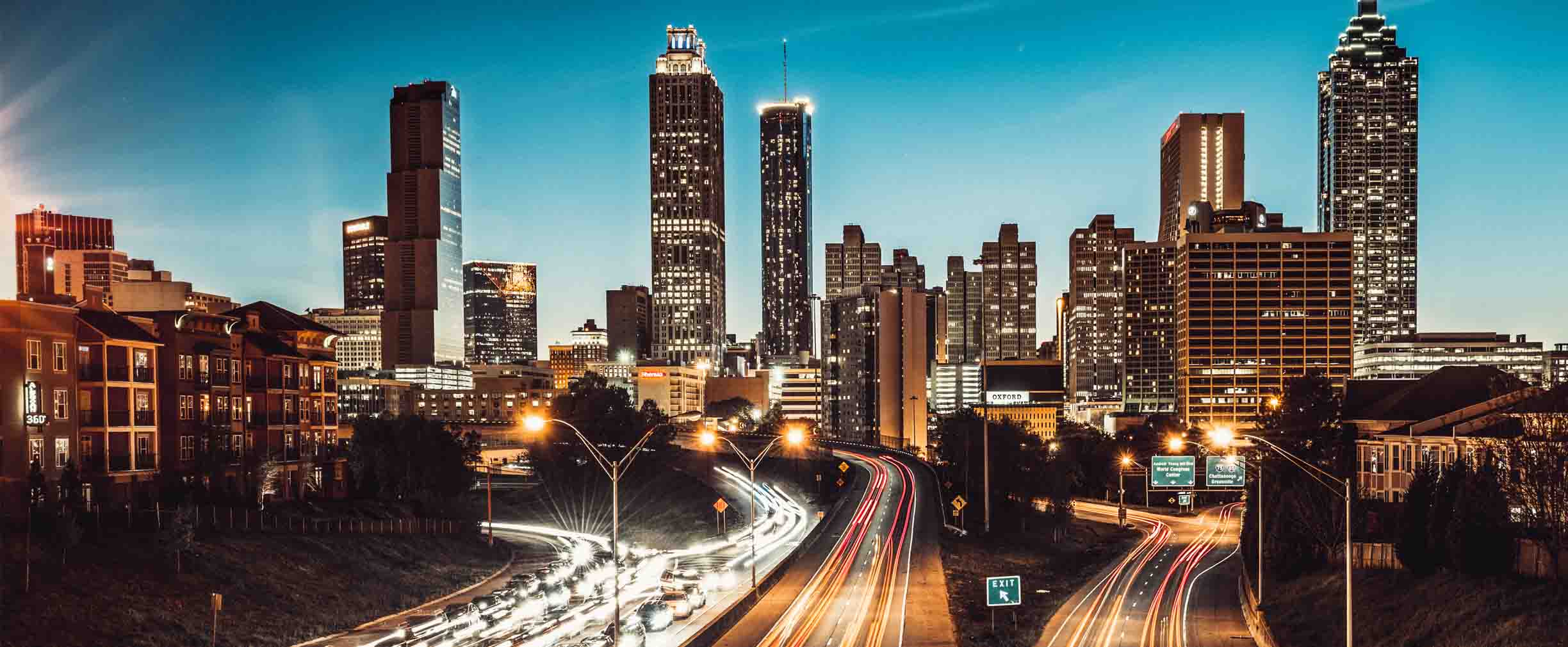 Atlanta skyline at dusk